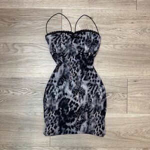 Leopard Print Spaghetti Strap Dress